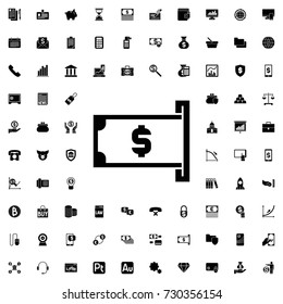 Money and atm icon. set of filled finance icons.