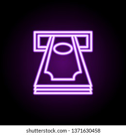 money in ATM neon icon. Elements of finance and chart set. Simple icon for websites, web design, mobile app, info graphics