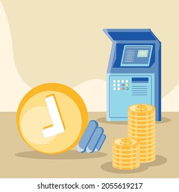 solución de pago de dinero y atm