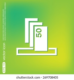 money ATM. symbol issuing or receiving money from an ATM. financial icon. money is given.