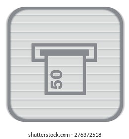 money ATM. symbol issuing or receiving money from an ATM. financial icon. money is given.