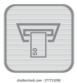 money ATM. symbol issuing or receiving money from an ATM. financial icon. money is given.