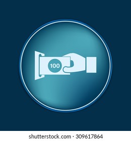 money ATM. symbol issuing or receiving money from an ATM. financial icon. money is given.