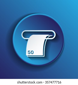 money ATM. symbol issuing or receiving money from an ATM. financial icon. money is given.