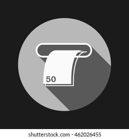 money ATM. symbol issuing or receiving money from an ATM. financial icon. money is given.