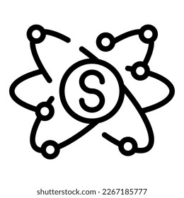 Money atom icon outline vector. Scene deadline. Factory seo