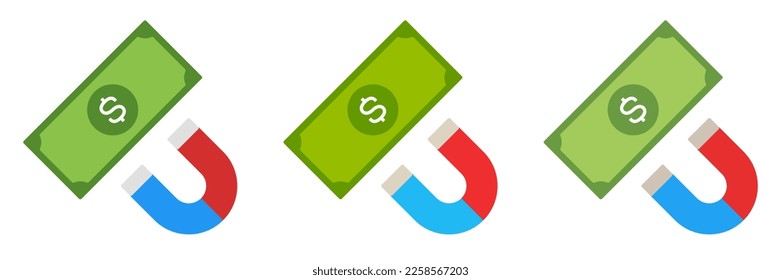 Money Attraction in flat style isolated