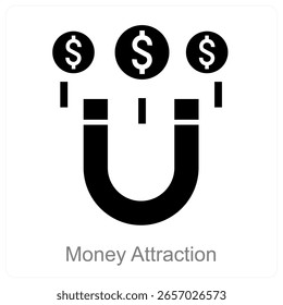 Diseño de concepto de icono de Vector de atracción de dinero