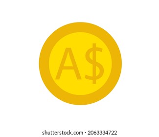 Money Australian icon. Australian Dollar coin. Vector illustration.