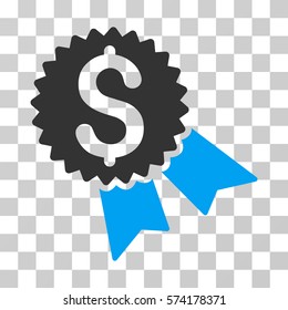 Money Award icon. Vector illustration style is flat iconic bicolor symbol, blue and gray colors, transparent background. Designed for web and software interfaces.
