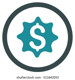 Money Award vector bicolor rounded icon. Image style is a flat icon symbol inside a circle, soft blue colors, white background.