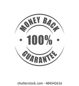 Money Back 100% Guarantee Round Logo