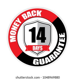 Money back 14 days , Button, label and sign - Vector illustration