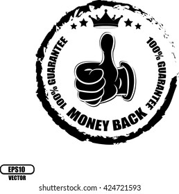 Money back, Button, label and sign - Vector illustration
