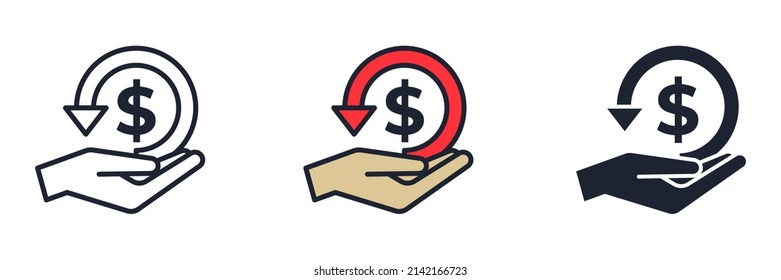 money back. cashback icon symbol template for graphic and web design collection logo vector illustration