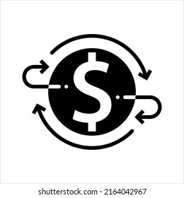 Money Back Dollar Icon Design Vector Art Illustration