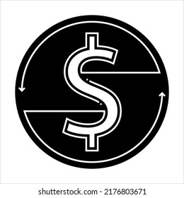 Money Back Dollar Icon Design Vector Art Illustration