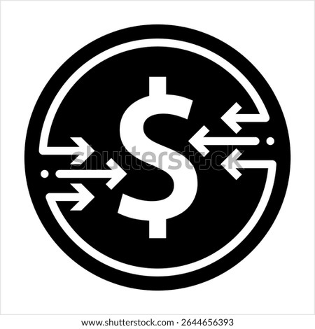 Money Back Dollar Icon Design Vector Art Illustration