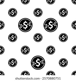 Money Back Dollar Icon Seamless Pattern, Finance Icon, Refund, Cashback, Moneyback Vector Art Illustration
