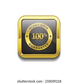 Money Back Gold Vector Icon Button