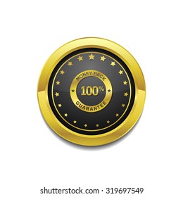 Money Back Golden Vector Icon Button