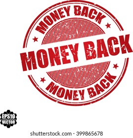 Money back grunge stamp.Vector