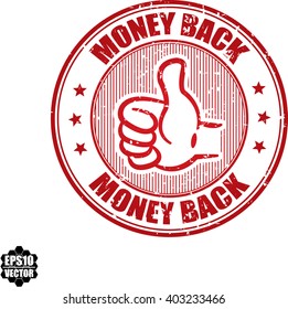 Money back grunge stamp.Vector