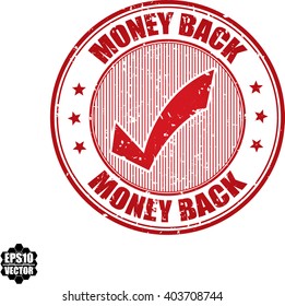 Money back grunge stamp.Vector