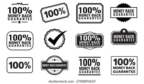Geld-zurück-Garantie-Badge Set für Marketing und Verpackung
