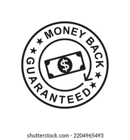 money back guarantee badge vector. Money Back Guaranteed label.