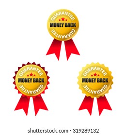 Money Back Guarantee Business Badge. Gold Vector Label. 