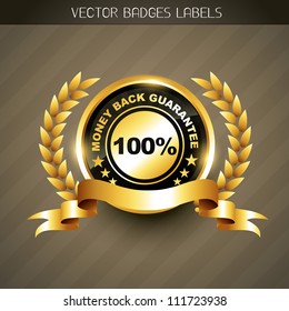 money back guarantee golden label vector