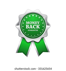 Money Back Guarantee Green Vector Icon Design