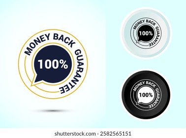Money back guarantee icon design illustration. Money back guarantee badge and label