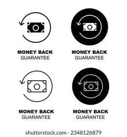 Money back guarantee Icon. Refund policy. guaranteed refund. 100% money back.

