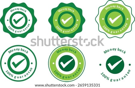 Money Back Guarantee Icons for Return Policy and Customer Trust
