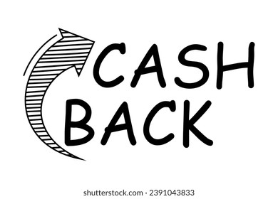 Money back guarantee illustration. Cash back line illustration isolated on white background.