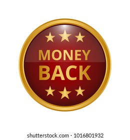 Money back guarantee label on white background. Vector illustration