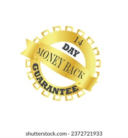 Money back guarantee label on white background