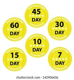 Money back guarantee label set