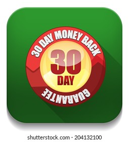 money back guarantee With long shadow over app button