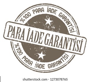 Money Back Guarantee (Para Iade Garantisi) Stamp in Turkish