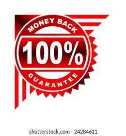money back guarantee red corner label