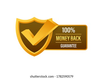 Money back guarantee. Ribbon banner. Sale tag. Sale banner badge. Vector stock illustration.