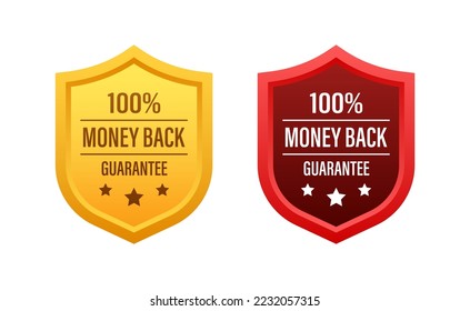 Money back guarantee. Ribbon banner. Sale tag. Sale banner badge. Vector stock illustration.