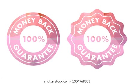 Money back guarantee stamp or seal in modern design.