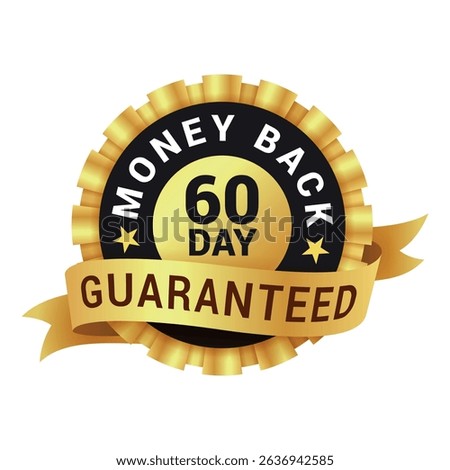 Money Back Guarantee symbol offering a 60-day guarantee on products or services, according to the refund policy