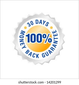 money back guarantee vector label