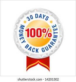 money back guarantee vector label