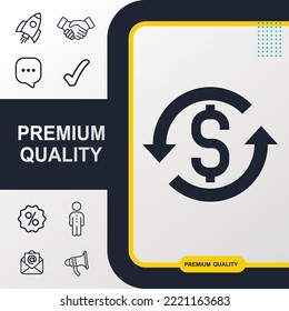 money back icon icon graphic element. Modern design.